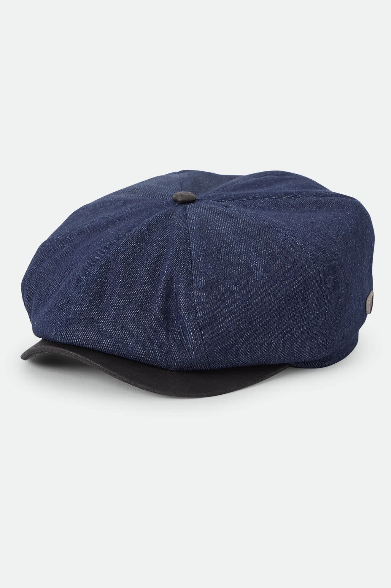 Unisex Brood Baggy Flannel Snap Cap in the color Black Denim/Black - Front Product Laydown Image