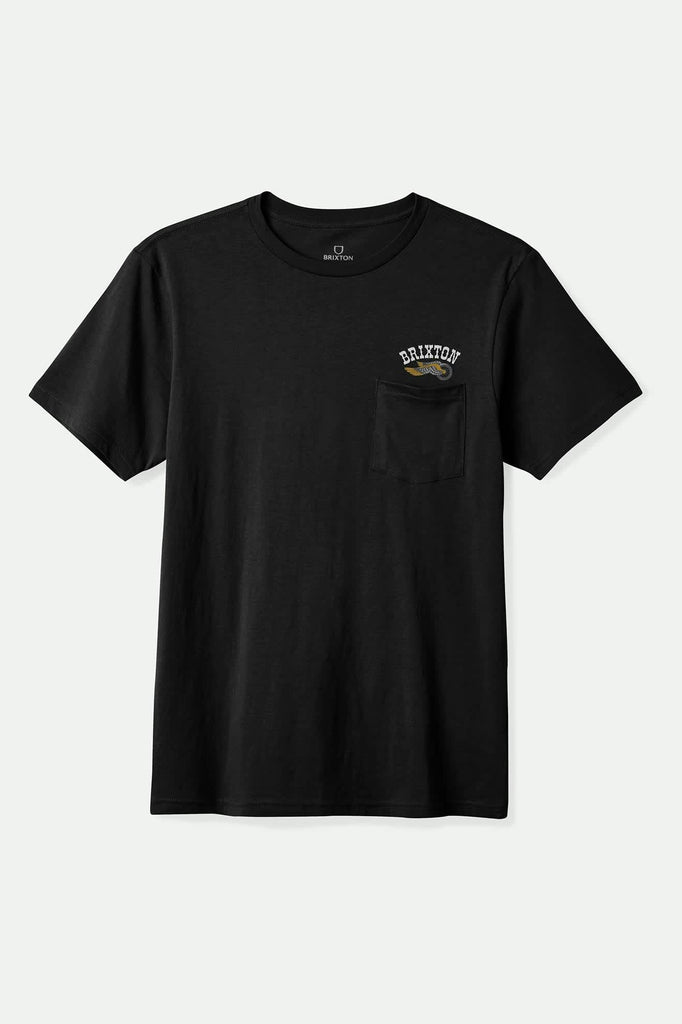 Men's Roller S/S Tailored Pocket T-Shirt in the color Black - Front Product View