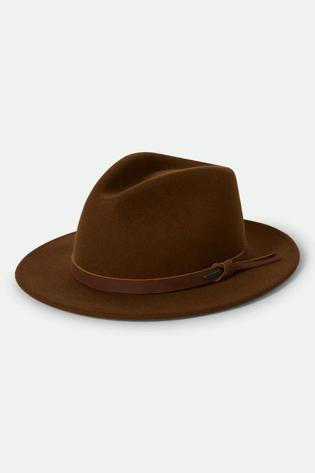 Unisex Messer Traditional Fedora in the color Coffee - Front Product View