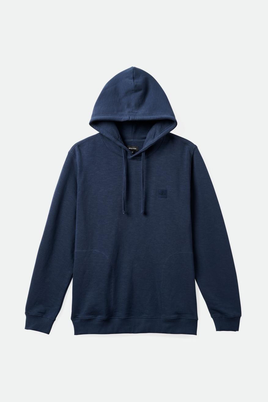 Brixton Men's Alpha Square Slub French Terry Hood - Washed Navy | Profile