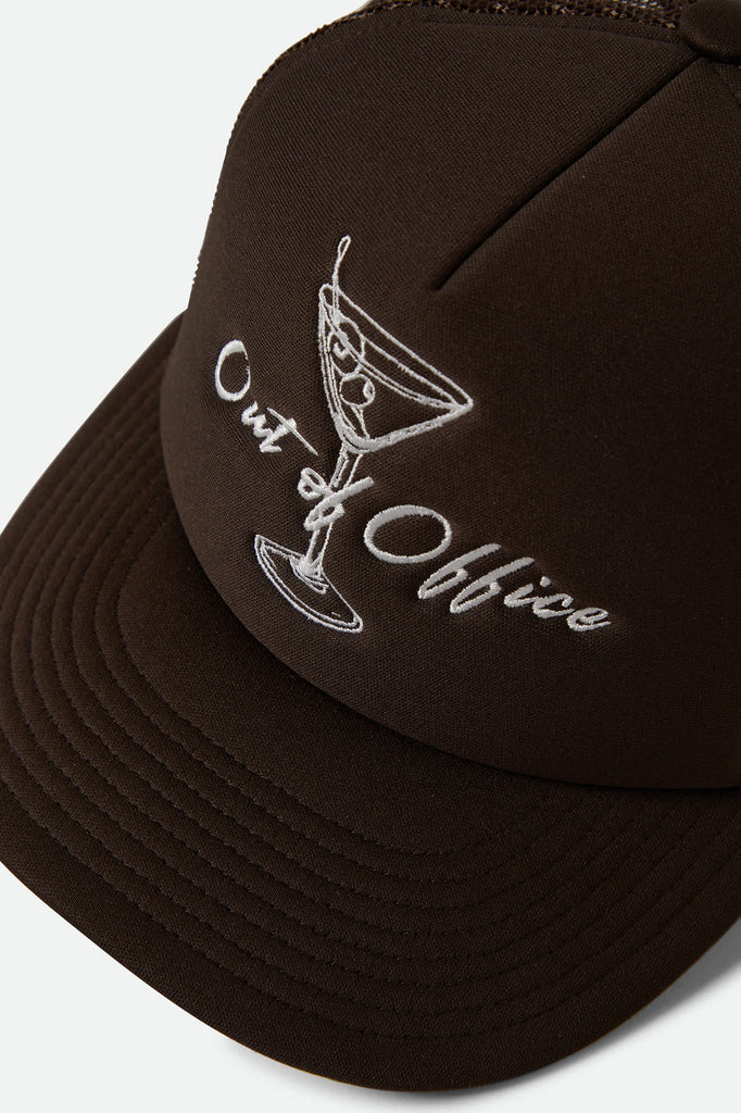 Women's Out Of Office Netplus Trucker Hat in the color Pinecone Brown/Pinecone Brown - Additional Laydown image