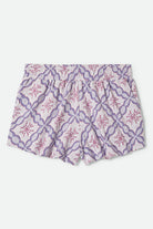 Women's Post Playa E-Waist Short in the color Off White/Blue Tile - Front Product Laydown Image
