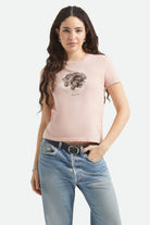 Women's Pony Club Slim Crew T-Shirt in the color Silver Pink - Women's Front View