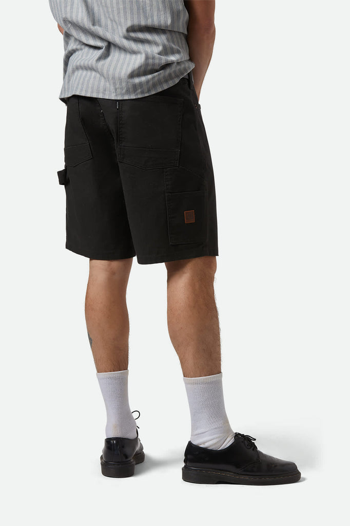 Men's Builders Carpenter Baggy Short in the color Washed Black - Men's Back View