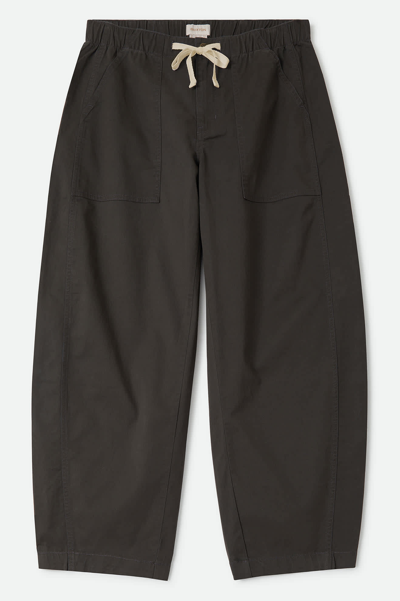 Women's Utility Everyday Barrel Pant in the color Washed Black - Front Product Laydown Image