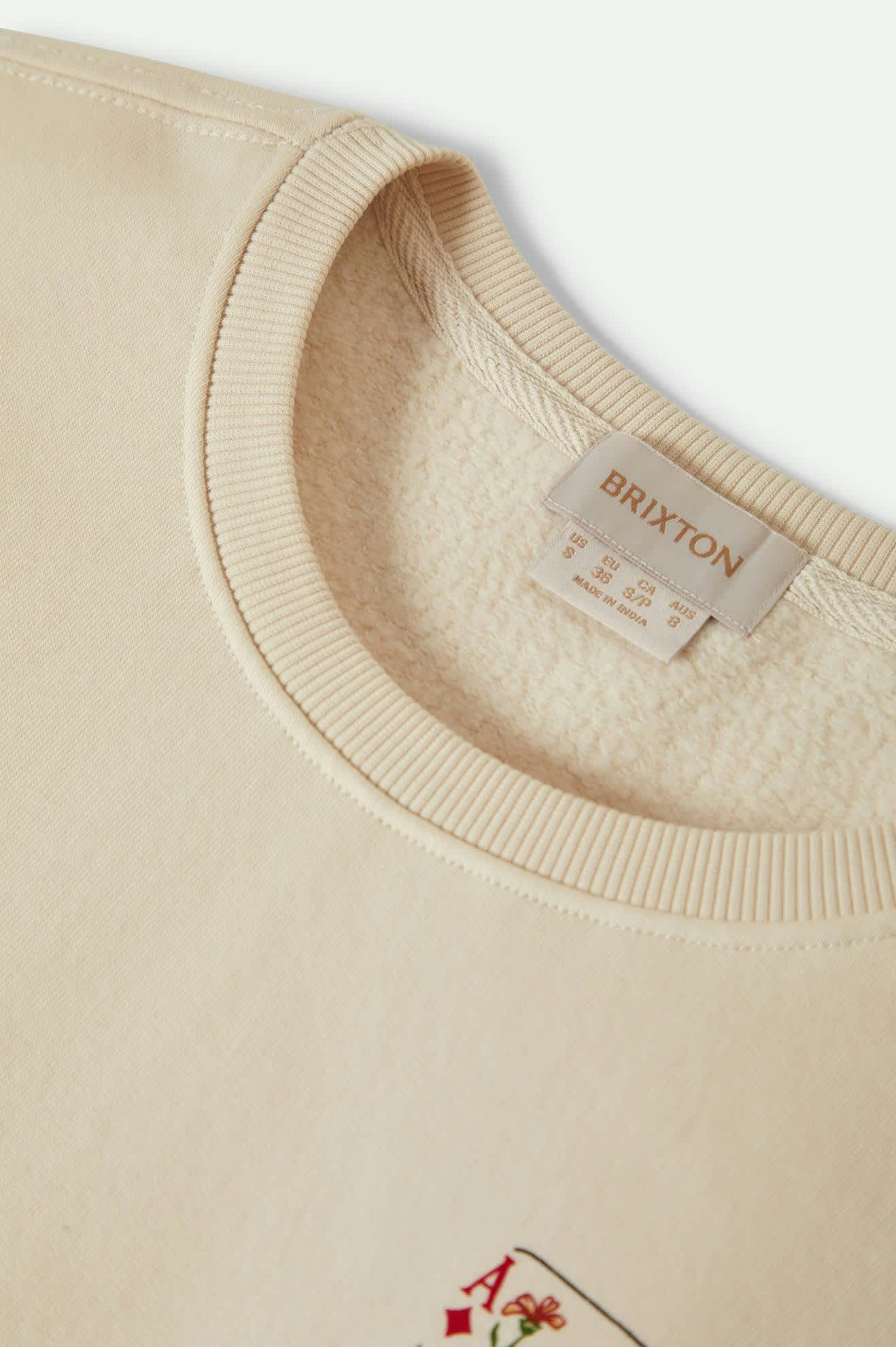 Women's Botanical Ace of Diamonds Crew in the color Whitecap - Additional Laydown image