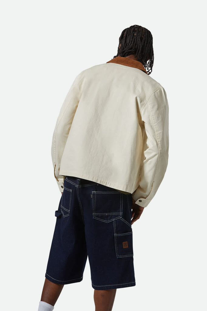 Men's Mechanic Garage Jacket in the color Whitecap - Men's Back View