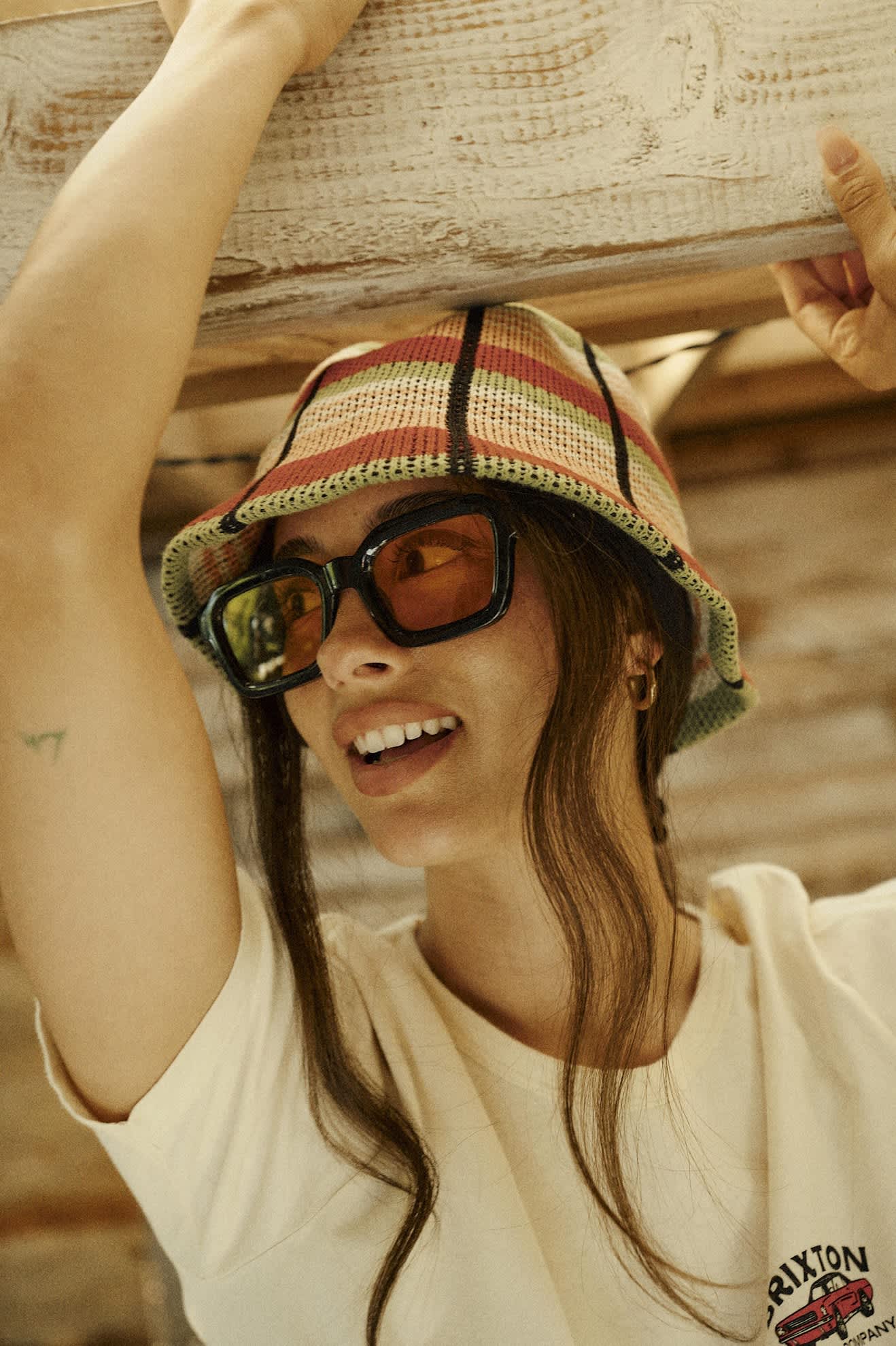 Women's Redding Knit Packable Hat in the color Peach Cobbler Multi Stripe - Women's Lifestyle 3.0