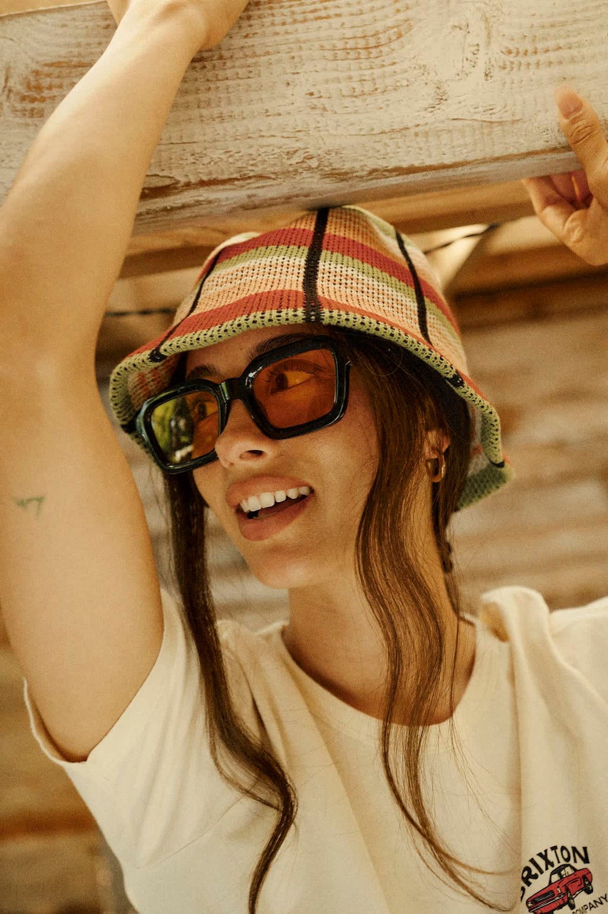 Women's Redding Knit Packable Hat in the color Peach Cobbler Multi Stripe - Women's Lifestyle 3.0