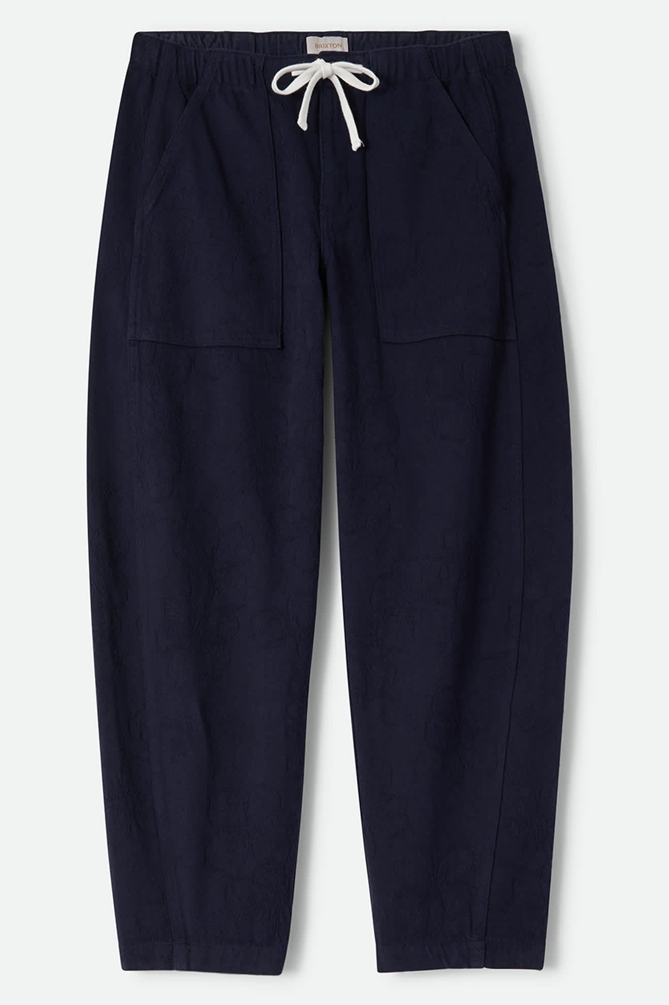 Women's Utility Everyday Barrel Pant in the color Washed Navy - Front Product Laydown Image