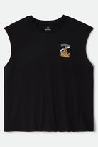 Men's Lone Star Armadillo Muscle T-Shirt in the color Black - Front Product Laydown Image