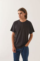 Men's Brixton Baseline Henley T-Shirt in the color Black - Additional Fit image