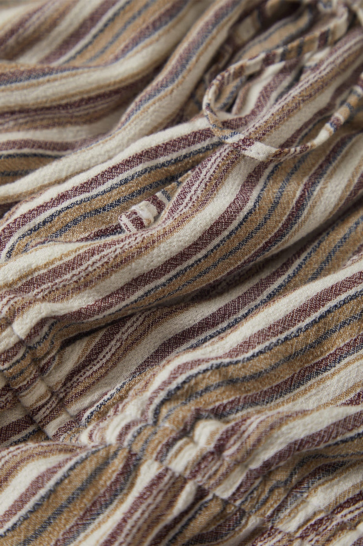 Women's The Abigail Tie Top in the color Worn In Robust Red Stripe - Additional Laydown image