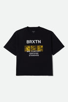 Men's Mollar Short Sleeve Cropped Shirt in the color Black - Front Product View