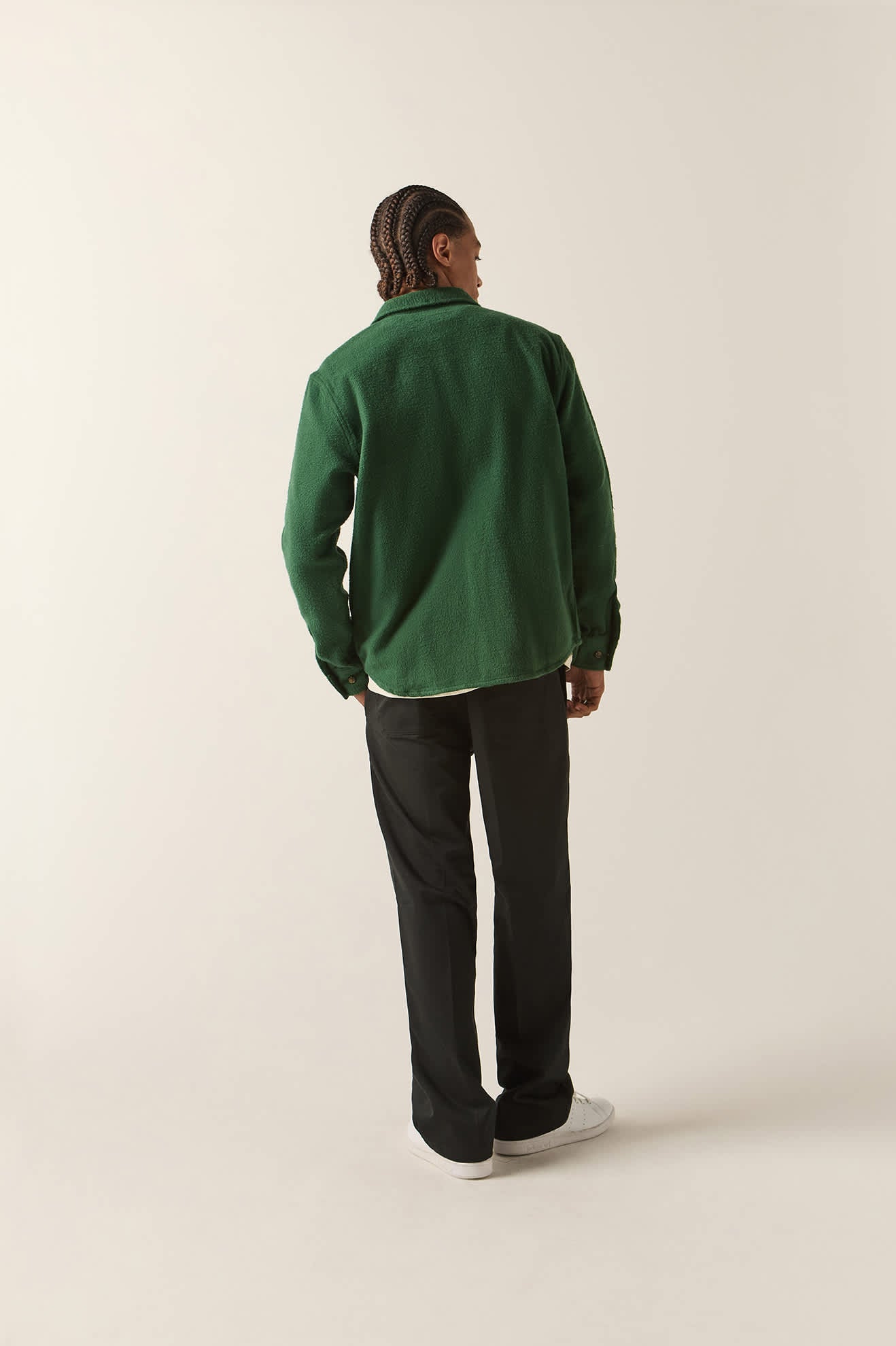 Men's Bowery Textured Twill Overshirt in the color Primal Green - Additional Fit image
