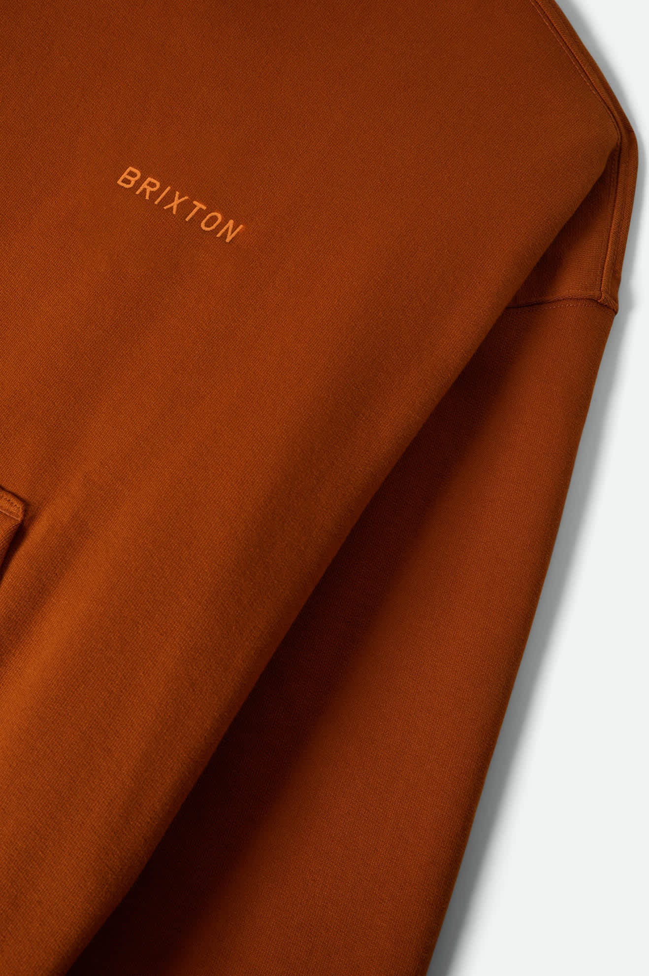 Men's Embroidered Heavyweight Hood in the color Rustic Caramel - Additional Laydown image