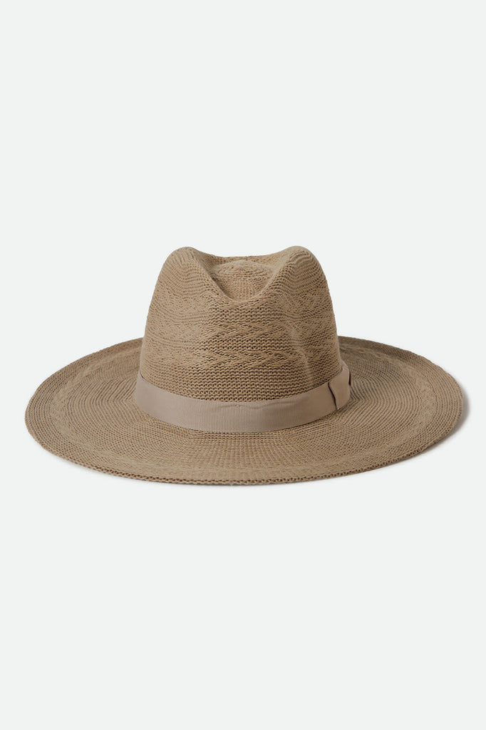 Women's Lyons Knit Pattern Packable Hat in the color Light Tan/Light Tan - Additional Style View