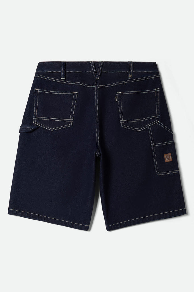 Men's Builders Carpenter Baggy Short in the color Rinse Denim - Back Style View