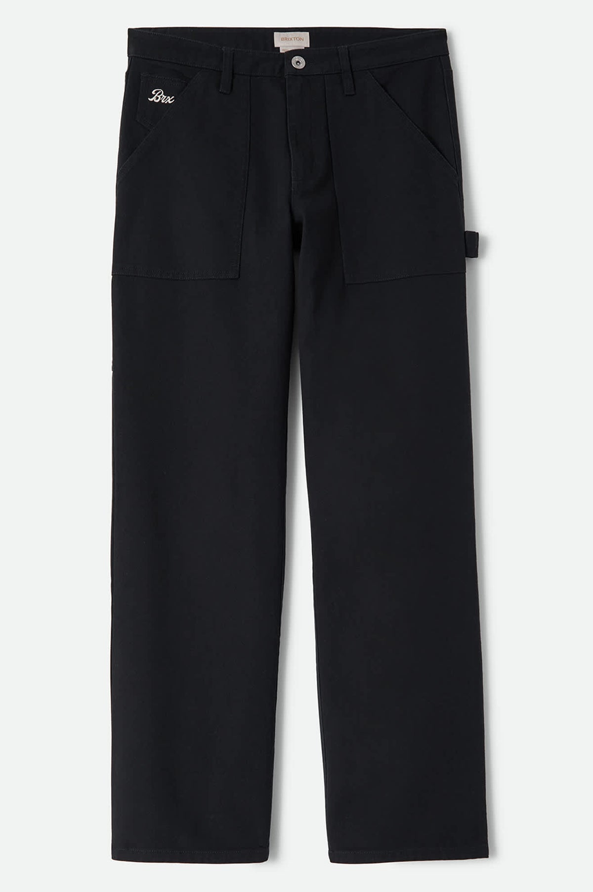 Women's Essex Embroidered Painter Pant in the color Black - Front Product Laydown Image