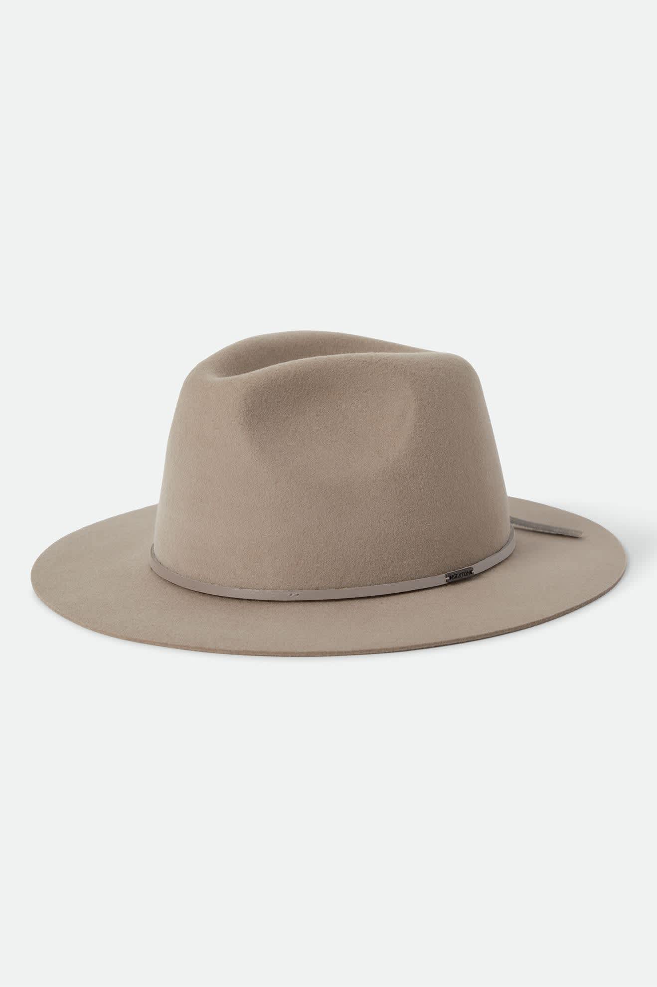 Unisex Wesley Fedora in the color Timeless Taupe - Front Product Laydown Image