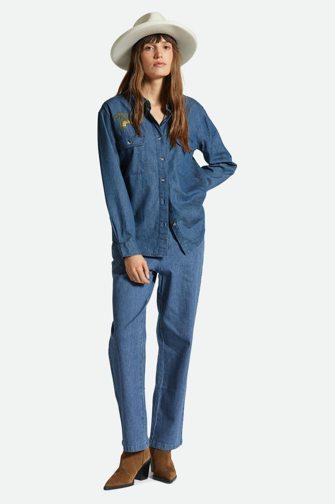 Women's Fit, Featured View | Bowery Boyfriend Overshirt - Indigo Rinse