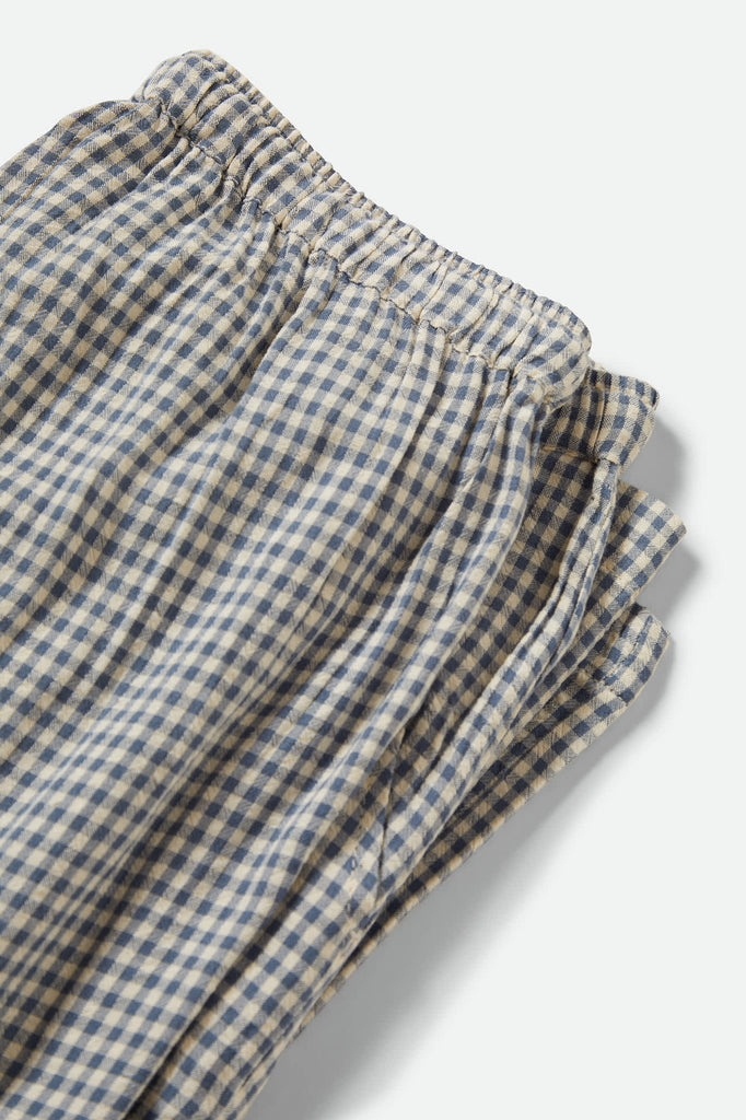 Women's Hudson Lounge Pant in the color Azure Blue Gingham - Additional Laydown image