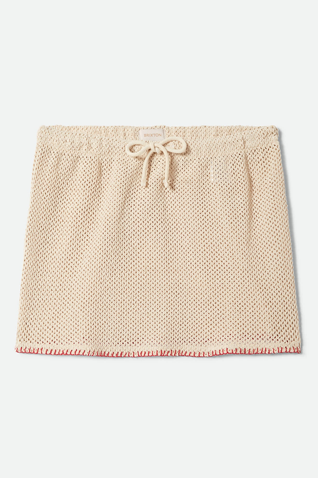 Women's Mini Crochet Skirt in the color Timeless Taupe - Front Product Laydown Image