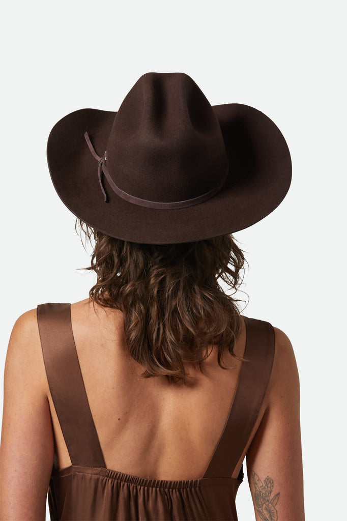 Unisex Laredo Cowboy Hat in the color Dark Brown - Women's Back View