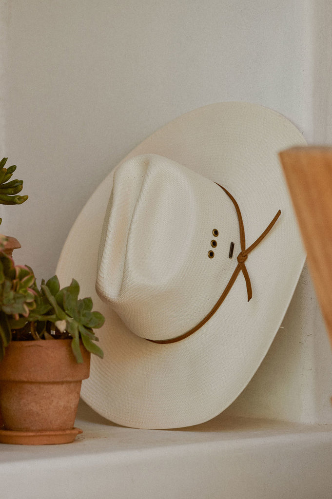 Brixton El Paso Straw Reserve Cowboy Hat - Off White