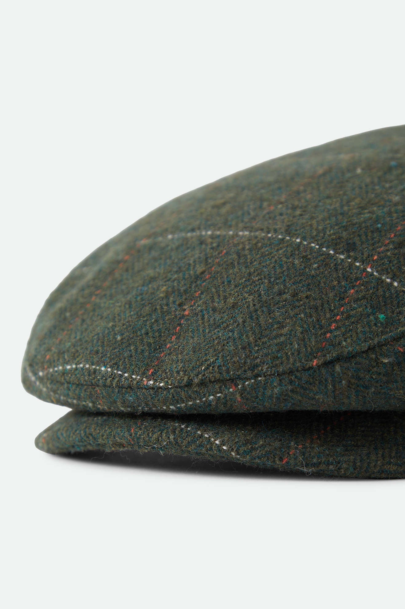 Unisex Hooligan Flat Cap in the color Moss/Orange - Additional Laydown image