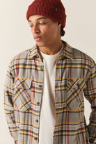 Men's Bowery Flannel in the color Washed Grey/Multi - Additional Fit image
