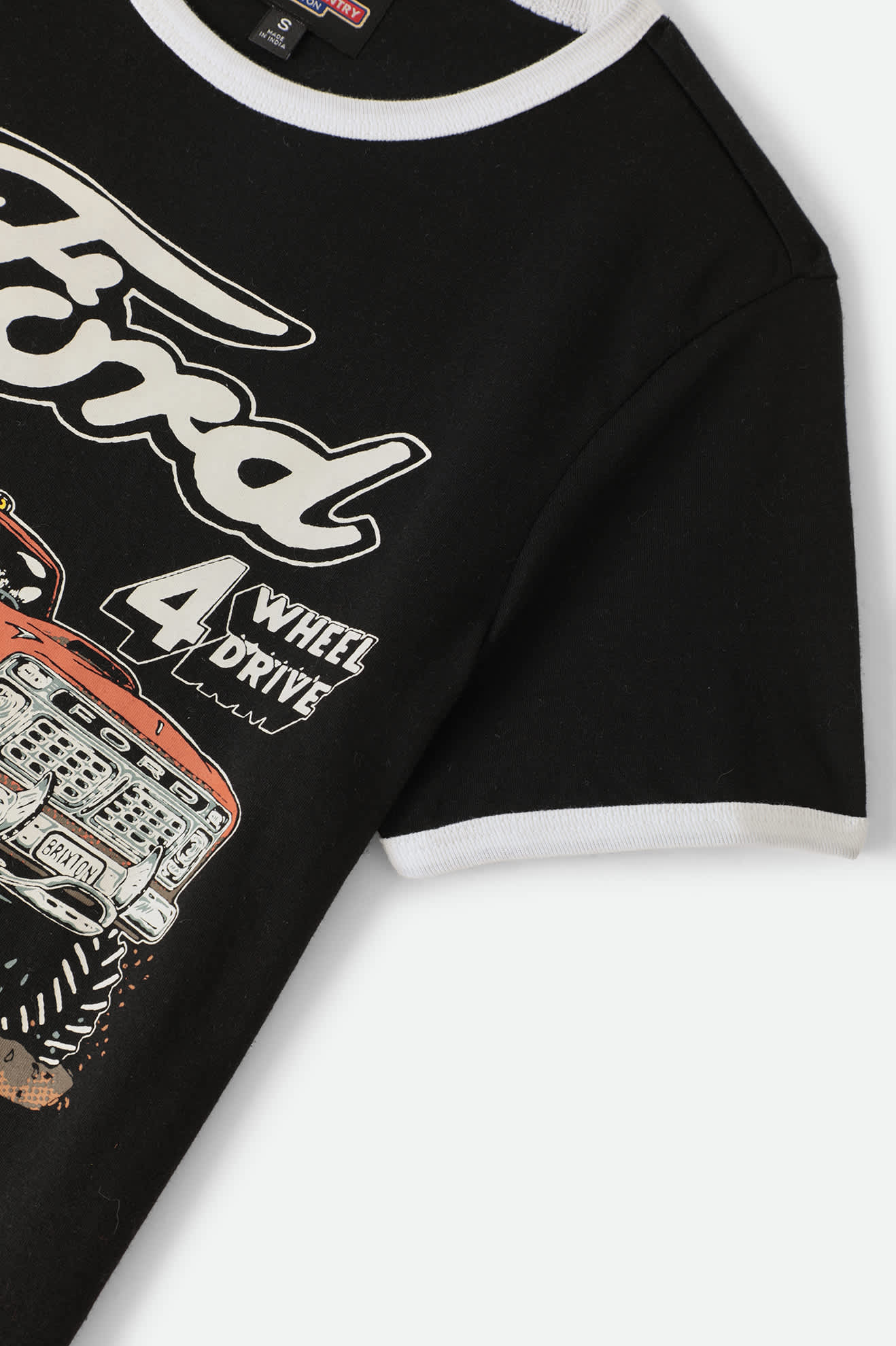 Women's Ford Mud Marathon Ringer T-Shirt in the color Burnt Rubber - Additional Laydown image