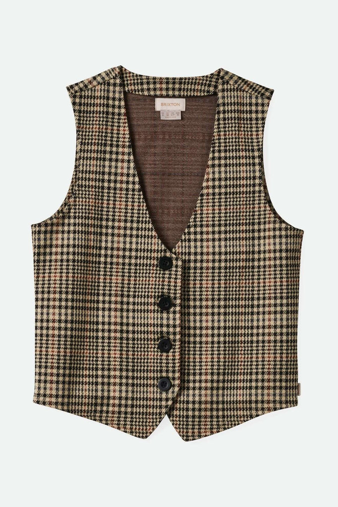 Women'sMenswear Plaid Leisure Vest - Winter White/Black Plaid| Main