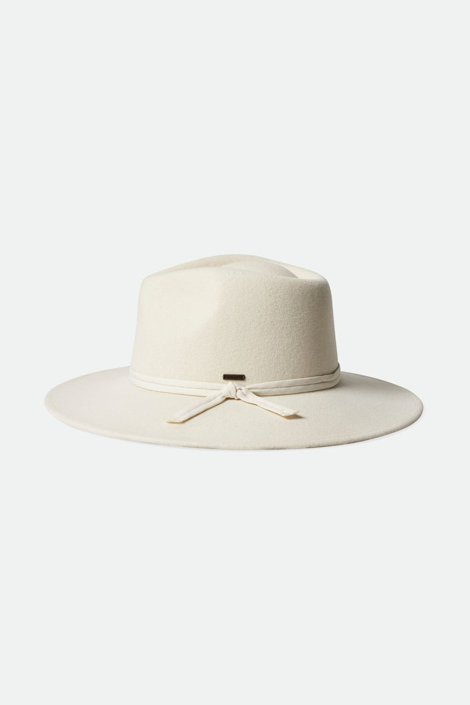 Extra Laydown Image 1 | Joanna Felt Packable Hat - Off White