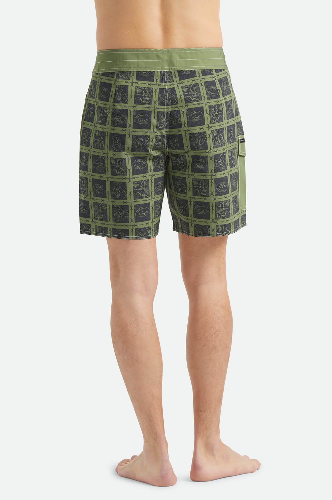 Men's Classic Trunk 17" in the color Barb Wire/Sea Kelp - Men's Back View