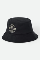 Unisex Current Packable Bucket Hat in the color Black - Front Product Laydown Image