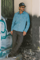 Men's Cool Comfort Wayne Long Sleeve Shirt in the color Dusty Blue - Men's Lifestyle image