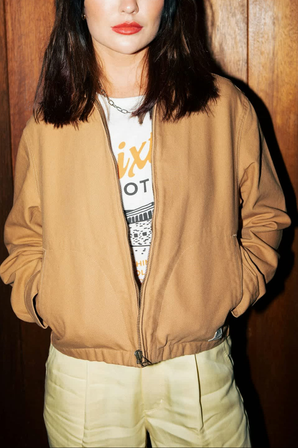 Women's Mechanics Women's Garage Sherpa Zip Jacket in the color Tobacco Brown - Men's Lifestyle image