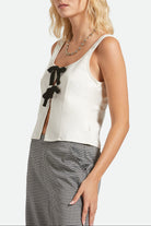 Women's Magnolia Tie Top in the color Off White - Women's Side View
