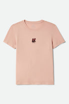 Women's Two Boots Slim Crew T-Shirt in the color Silver Pink - Front Product Laydown Image
