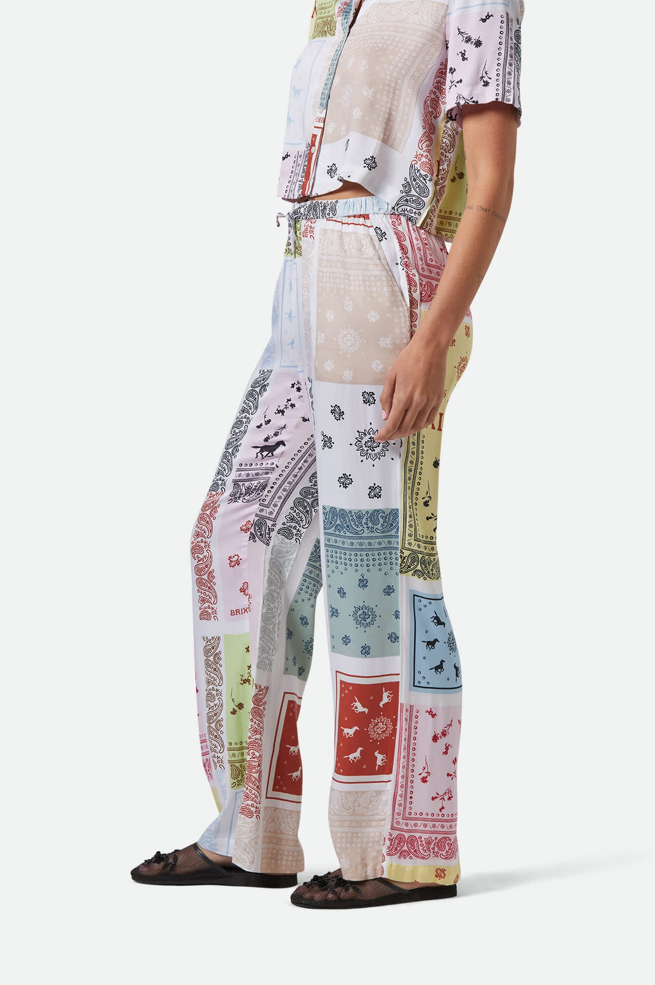 Women's Silky Hudson Lounge Pant in the color Multi Color Bandana - Women's Side View