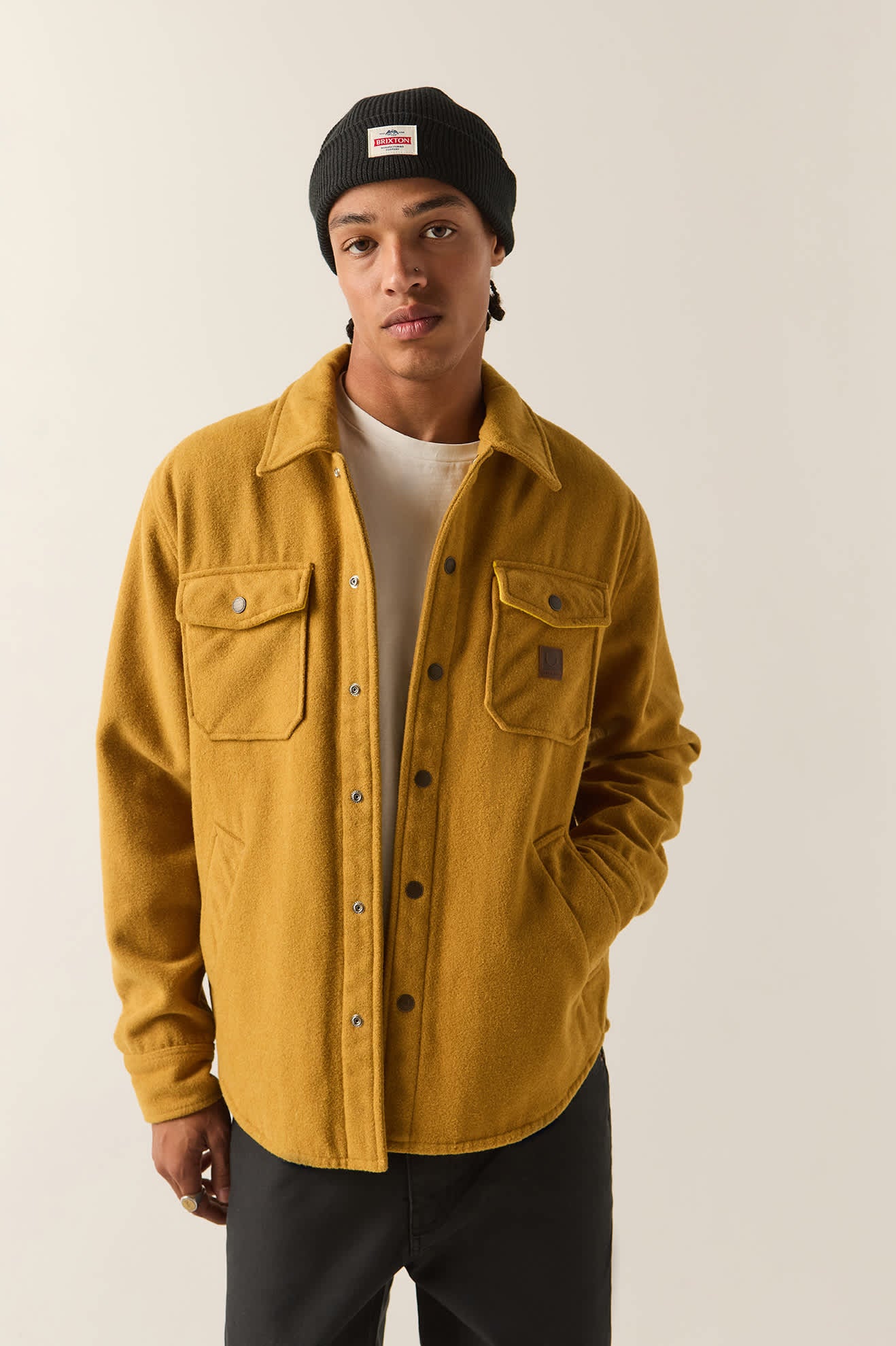 Men's Textured Durham Jacket in the color Dusted Ochre - Men's Front View