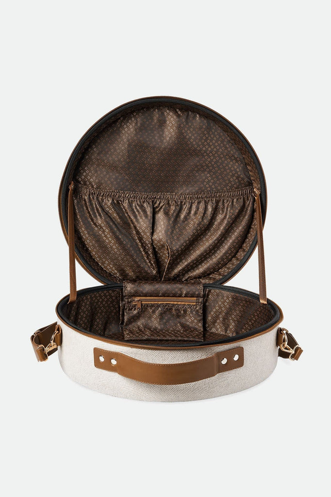 Unisex Done Proper Fedora Travel Case in the color Cream/Beige - Back Style View