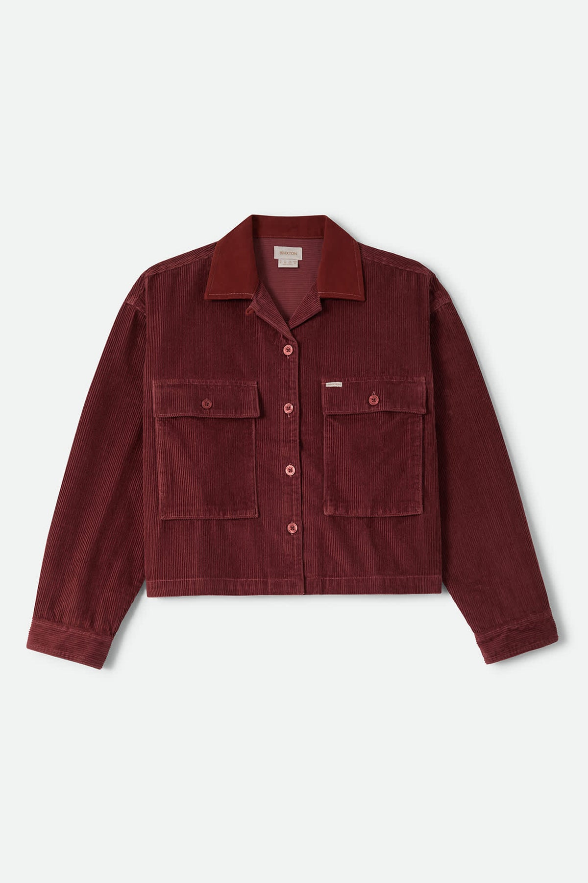 Women's Utopia Overshirt in the color Wild Ginger Cord - Front Product Laydown Image