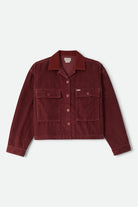 Women's Utopia Overshirt in the color Wild Ginger Cord - Front Product Laydown Image