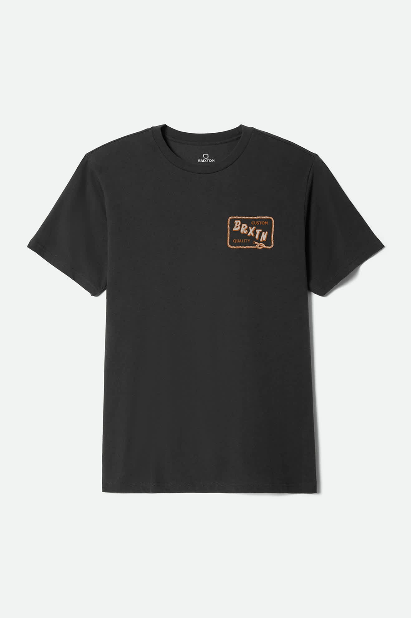 Men's Emery Short Sleeve Standard T-Shirt in the color Black - Front Product Laydown Image
