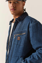 Men's Mechanic Garage Zip Lined Jacket in the color Rinse Denim - Additional Fit image