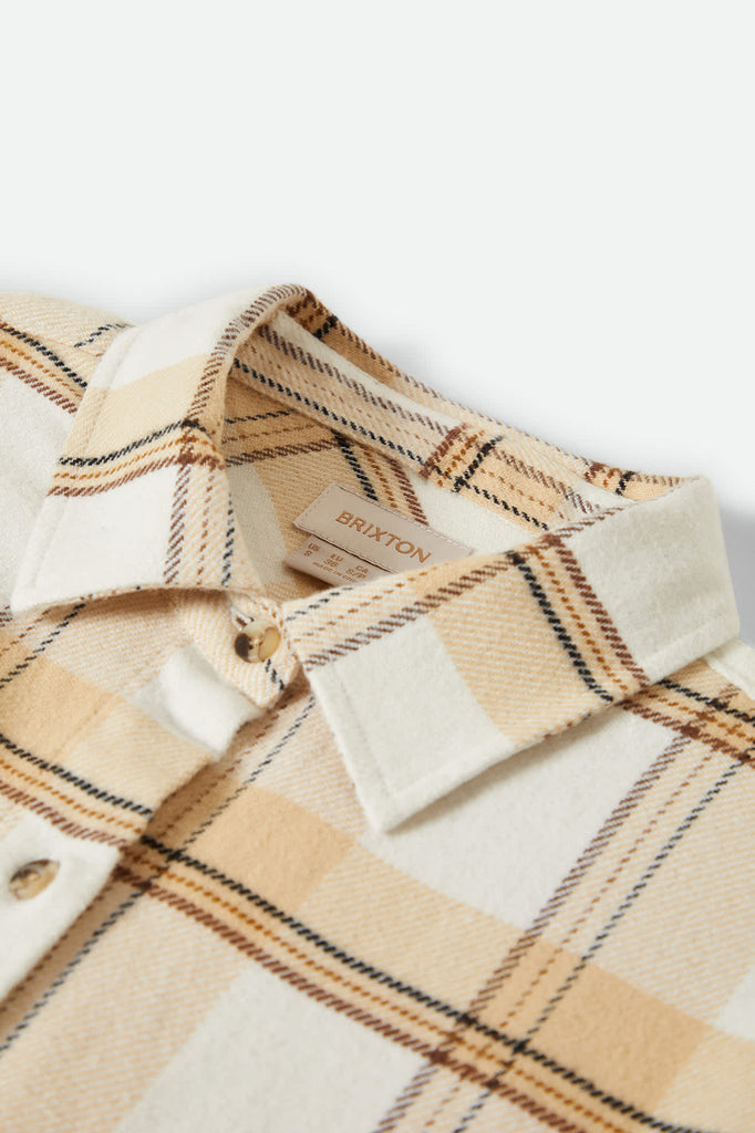 Women's Bowery Women's Classic L/S Flannel in the color Off White/Semolina/Washed Copper Plaid - Additional Style View