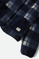 Women's Delilah Sherpa Jacket in the color Classic Navy Plaid - Additional Laydown image