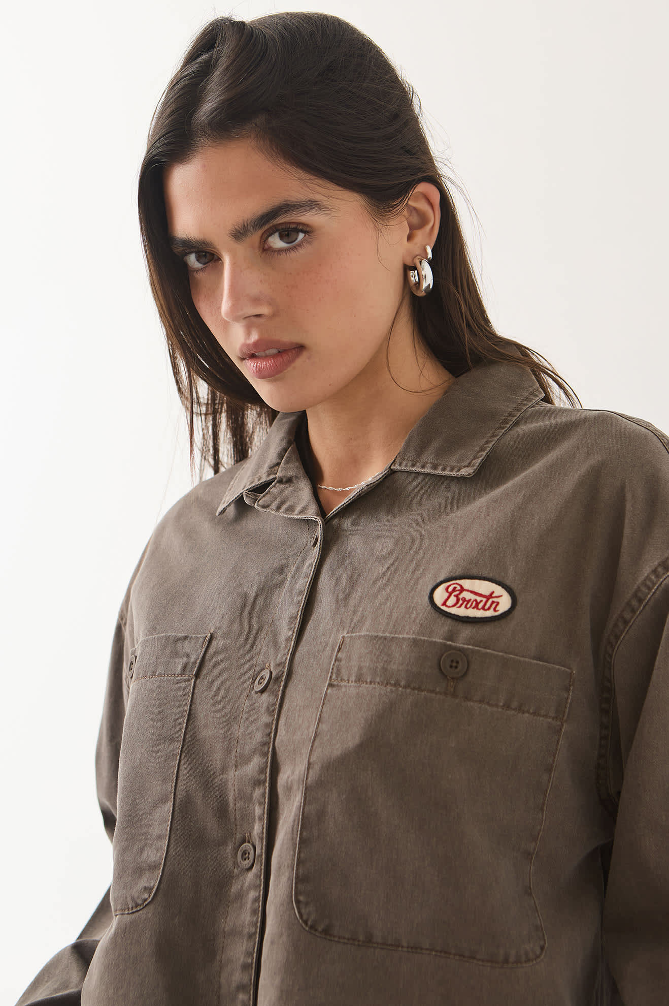 Women's Utopia Overshirt in the color Walnut Brown - Additional Fit image